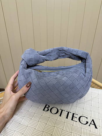 Bagsaaa Bottega Veneta Jodie bag in blue suede - 26cm