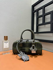 Bagsaaa Amazona 23 Cropped Bag in Tartan Suede and Napa Calfskin green - 23cm - 1