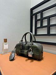 Bagsaaa Amazona 23 Cropped Bag in Tartan Suede and Napa Calfskin green - 23cm - 4