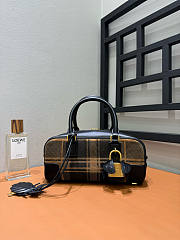 Bagsaaa Amazona 23 Cropped Bag in Tartan Suede and Napa Calfskin tan - 23cm - 1