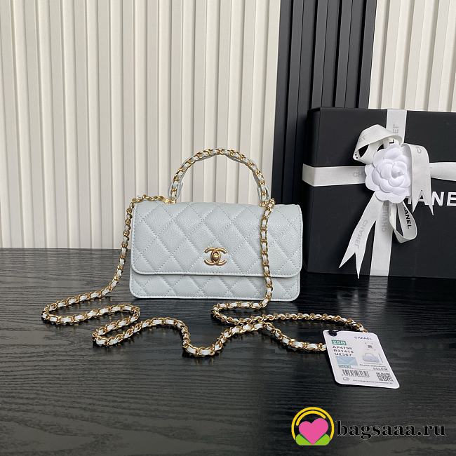 Bagsaaa Chanel Clutch with chain AP4798 Light Blue - 18.5cm - 1