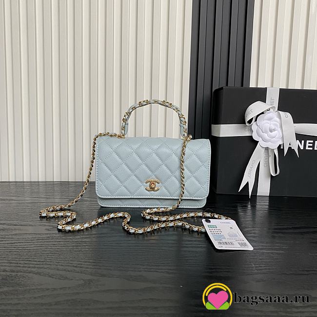 Bagsaaa Chanel Wallet On Chain AP4785 Light Blue - 19.2cm - 1