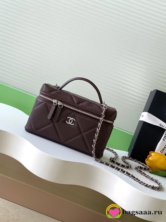 Bagsaaa Chanel Vanity with Chain AP4936 Dark Brown - 19.5cm  - 1