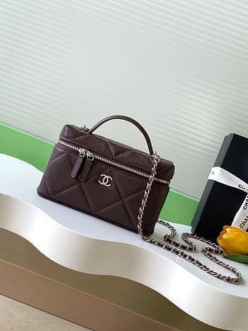 Bagsaaa Chanel Vanity with Chain AP4936 Dark Brown - 19.5cm 