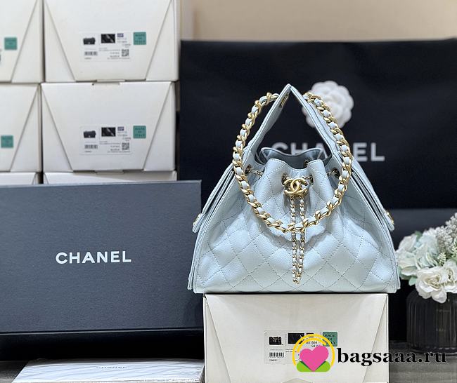 Bagsaaa CHANEL 25 Small Handbag AS5293 light blue - 30cm - 1