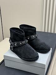 Bagsaaa Balenciaga Alaska studded-strap soft boots in black calf suede - 3