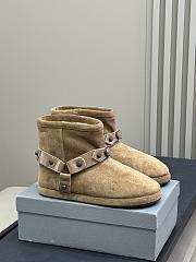 Bagsaaa Balenciaga Alaska studded-strap soft boots in beige calf suede - 1
