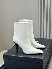 Bagsaaa YSL Saint Laurent Jill smooth leather ankle boot in white - 1