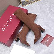 Bagsaaa Gucci Women's boot with half Horsebit 851420 dark brown suede - 3