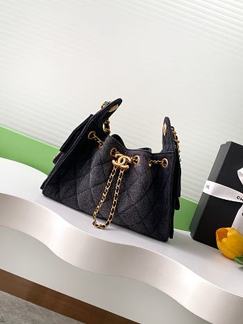 Bagsaaa CHANEL 25 Mini Handbag AS5631 Black Denim - 22cm