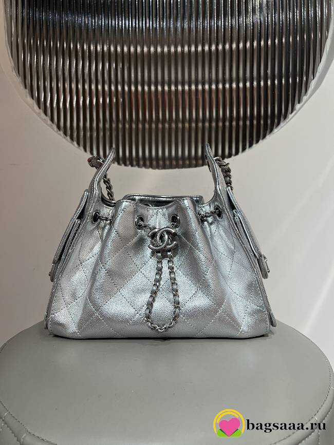 Bagsaaa CHANEL 25 Mini Handbag AS5631 Silver - 22cm - 1
