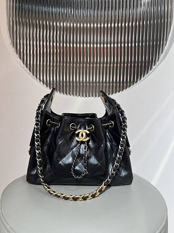 Bagsaaa CHANEL 25 Mini Handbag AS5631 Black 2 tone hardware - 22cm