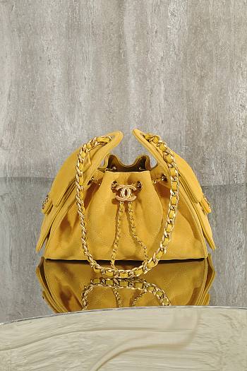 Bagsaaa CHANEL 25 Mini Handbag AS5631 Yellow Suede - 22cm