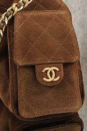 Bagsaaa CHANEL 25 Mini Handbag AS5631 Brown Suede - 22cm - 4