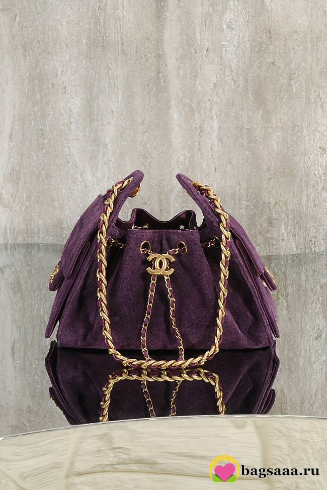 Bagsaaa CHANEL 25 Mini Handbag AS5631 Purple Suede - 22cm - 1