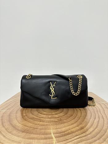 Bagsaaa YSL Calypso Small In Plunged Lambskin 734153 Black - 26×14×7cm