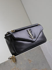 Bagsaaa YSL Calypso Small In Plunged Lambskin 734153 Black - 26×14×7cm - 3
