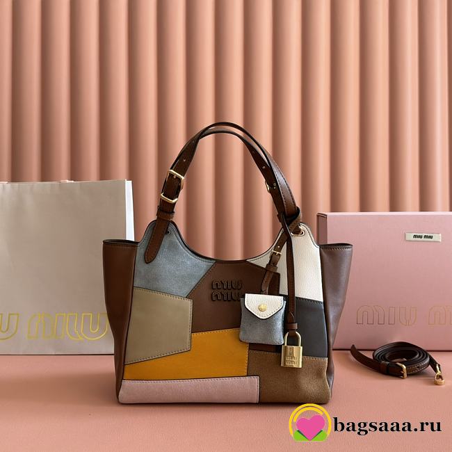 Bagsaaa Miu Miu Patchwork leather handbag 5BA304 - 25.5cm - 1