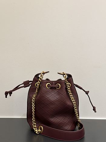 Bagsaaa YSL Cassandre small bucket bag burgundy - 25cm