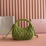 Bagsaaa Miu Miu Wander matelassé suede bag 5BC125 green - 20cm - 1