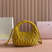 Bagsaaa Miu Miu Wander matelassé suede bag 5BC125 yellow - 20cm - 1