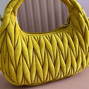 Bagsaaa Miu Miu Wander matelassé suede bag 5BC125 yellow - 20cm - 4