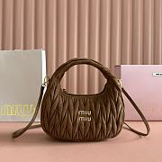 Bagsaaa Miu Miu Wander matelassé suede bag 5BC125 dark brown - 20cm - 1