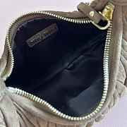 Bagsaaa Miu Miu Wander matelassé suede bag 5BC125 dark brown - 20cm - 4