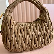 Bagsaaa Miu Miu Wander matelassé suede bag 5BC125 dark brown - 20cm - 2