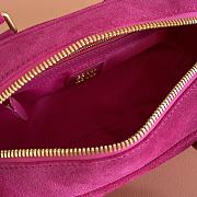 Bagsaaa Miumiu Arcadie padded suede top-handle bag 5BB142 fuchsia - 22cm - 4