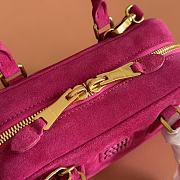 Bagsaaa Miumiu Arcadie padded suede top-handle bag 5BB142 fuchsia - 22cm - 2