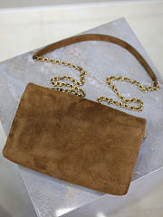 Bagsaaa YSL CASSANDRE chain clutch in suede 819271 brown - 19cm - 3