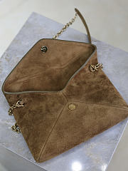 Bagsaaa YSL CASSANDRE chain clutch in suede 819271 brown - 19cm - 2