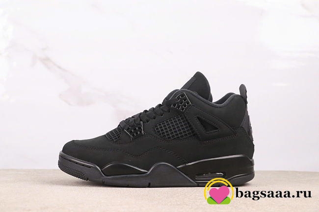 Bagsaaa Air Jordan 4 Retro 'Black Cat' sneaker in the all-black - 1