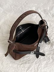 Bagsaaa Balenciaga Bel Air small shoulder bag dark brown suede - 30cm - 2