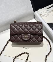 Bagsaaa Chanel Mini Classic Flap handbag in dark brown - 20cm - 1