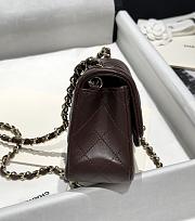 Bagsaaa Chanel Mini Classic Flap handbag in dark brown - 20cm - 4