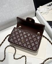 Bagsaaa Chanel Mini Classic Flap handbag in dark brown - 20cm - 3