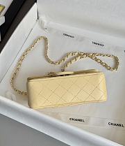 Chanel Mini Classic Flap handbag in light yellow - 20cm - 2