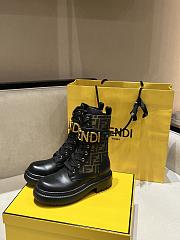 Bagsaaa Fendi Fendigraphy leather biker boots in black - 1