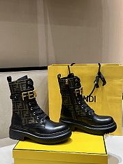 Bagsaaa Fendi Fendigraphy leather biker boots in black - 4