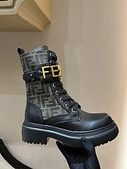 Bagsaaa Fendi Fendigraphy leather biker boots in black - 3