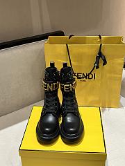 Bagsaaa Fendi Fendigraphy leather biker boots in black - 2