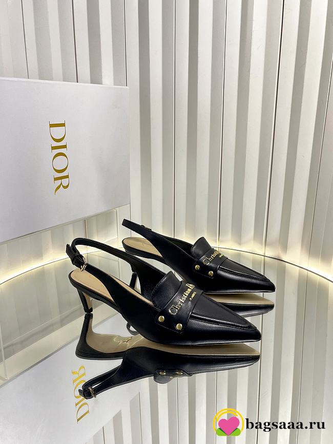Bagsaaa Dior Boy slingback pump in black supple calfskin - 4cm - 1
