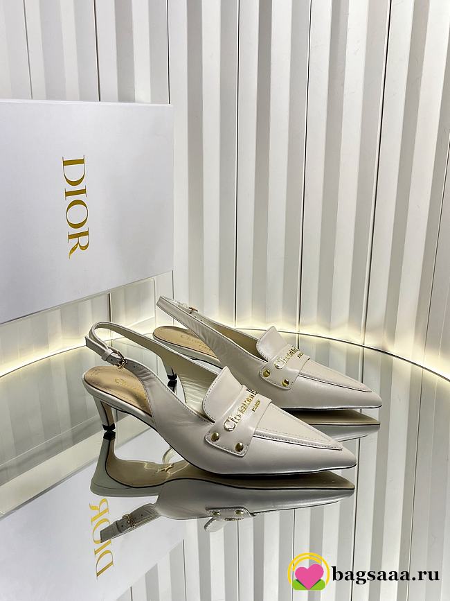Bagsaaa Dior Boy slingback pump in white supple calfskin - 1