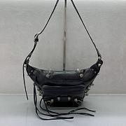 Bagsaaa Balenciaga Le Cagole leather belt bag in black & silver - 42cm - 1