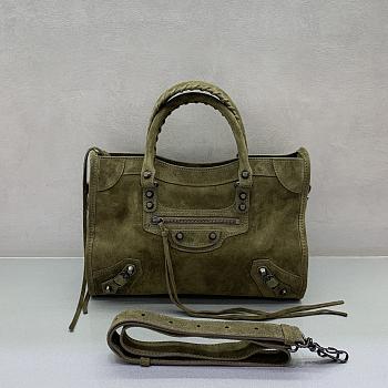 Bagsaaa Balenciaga Le City bag green suede - 30cm
