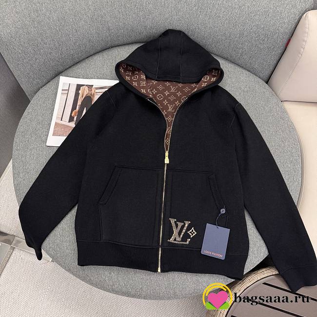 Bagsaaa Louis Vuitton Monogram Reversible Double Face Hooded Blouson in black - 1