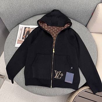 Bagsaaa Louis Vuitton Monogram Reversible Double Face Hooded Blouson in black