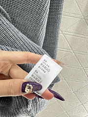 Bagsaaa Celine Homme Logo-Appliquéd Ribbed Wool Hoodie in grey - 3